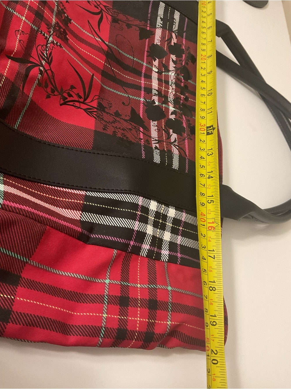 Victoria's Secret Red and Black Checkered Tote - Picture 9 of 10